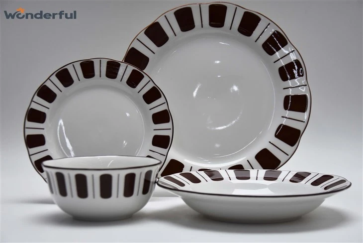 Browns accenten witte porselein servies sets